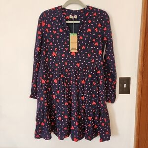 NWR Sugar hill navy heart print knee-length dress Size 4